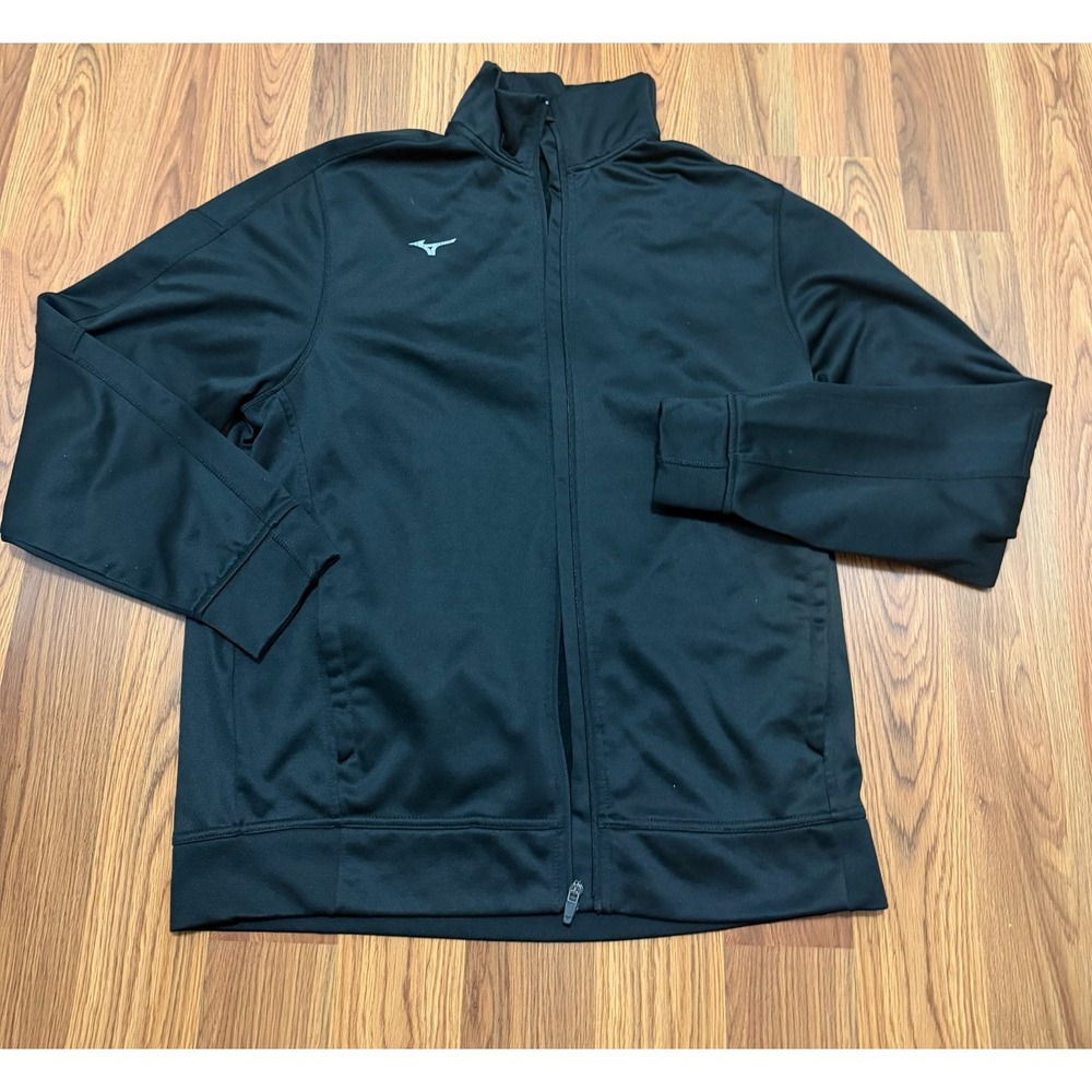 Mizuno Performance Jacket Mens Large Full Zip Athletic Black Training